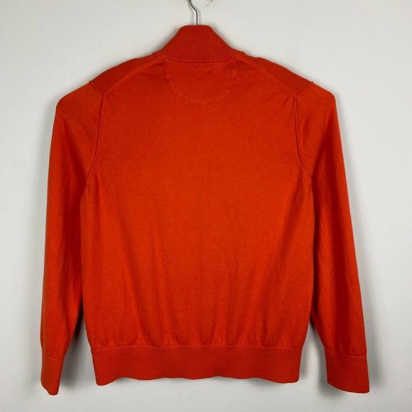 Banana Republic Sweater Cotton Cashmere Mock Neck 1/4 Button Orange Size XL - Picture 6 of 9